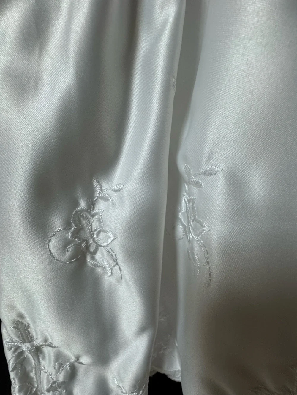 Vintage White satin baby christening gown and bonnet set